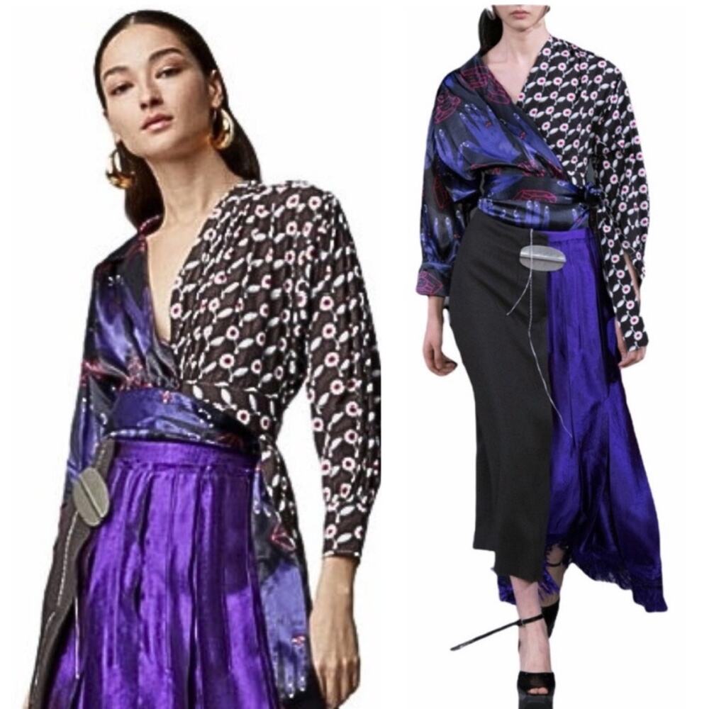 Marni Combo Printed Wrap Top